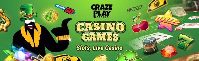 crazeplay provides numerous casino games like slot machines, blackjack kimi real vaxt qumar oyunları, bakkara və rulet-loqosu