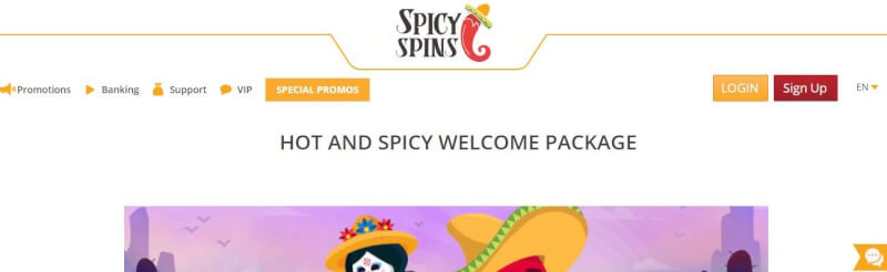 spicy spins casino website offers gambling games, ilk depozit bonusu və yeni oyunçular üçün təkliflər-loqosu