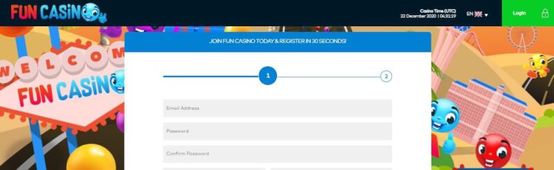 fun casino homepage offers gambling games and campaigns for new players-logo