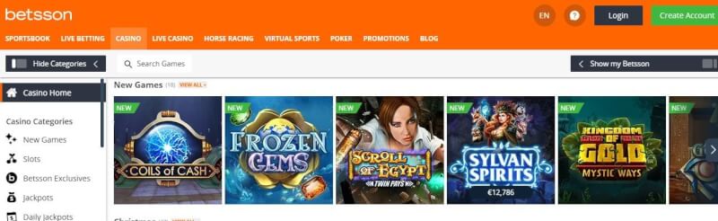 betsson casino website offers gambling games and offers for new players-logo