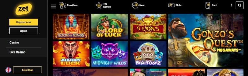 zet casino website offers gambling games, very first deposit bonus and promotions for brand new players-logo