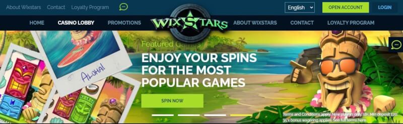 wixstars casino website provides gambling games, ilk depozit əlavə və yeni oyunçular üçün təkliflər-loqosu