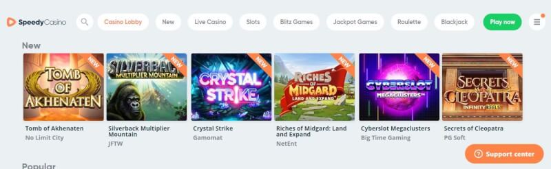 speedy casino lobby provides gambling games and quick deposit alternative making use of Trustly payment method-logo