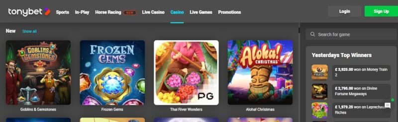 TonyBet Casino is created amazing however the selection of games given by several pc software designers. You can find all casino games and incentives from homepage-logo