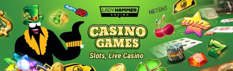 ladyhammer casino provides different gambling games like slot machines, blackjack kimi real vaxt qumar oyunları, bakkara və rulet-loqosu
