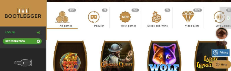 bootlegger website offers casino games, ilk depozit bonusu və yeni oyunçular üçün kampaniyalar-loqosu