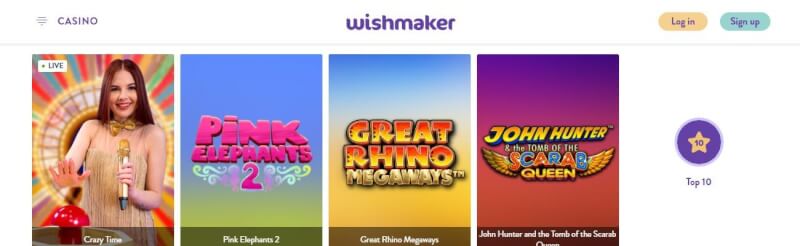wishmaker casino website provides gambling games, çox ilk depozit əlavə və yeni oyunçular üçün kampaniyalar-loqosu