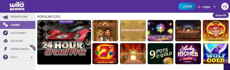 wild jackpots casino website provides casino games and promotions for new players-logo