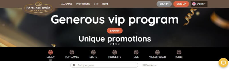 fortunetowin website provides casino games, ilk depozit əlavə və yeni oyunçular üçün təkliflər-loqosu