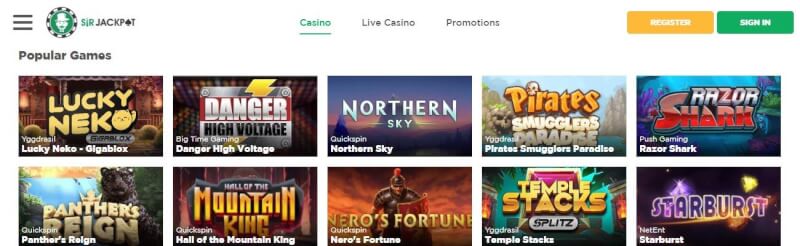 sir jackpot website offers casino games, ilk depozit əlavə və yeni oyunçular üçün təkliflər-loqosu