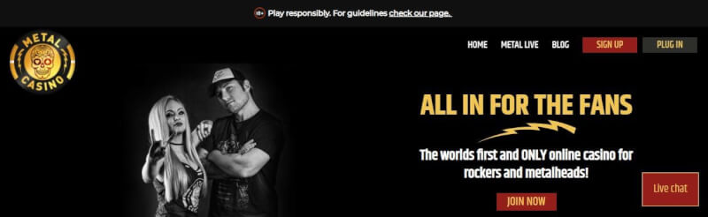 metal casino homepage offers gambling games, ilk depozit bonusu və yeni oyunçular üçün təkliflər-loqosu