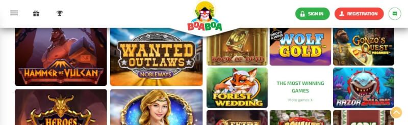 boaboa casino homepage provides gambling games and campaigns for brand new players-logo