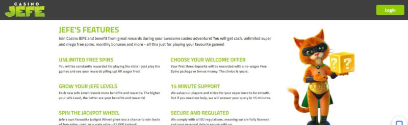 jefe casino website provides casino games, ilk depozit bonusu və yeni oyunçular üçün təkliflər-loqosu