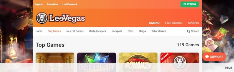 leovegas casino homepage offers gambling games, activities betting and offers for brand new players-logo
