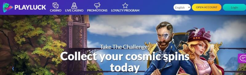 playluck casino homepage offers casino games, ilk depozit əlavə və yeni oyunçular üçün promosyonlar-loqosu
