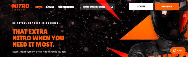 nitro homepage provides casino games and offers for brand new players-logo