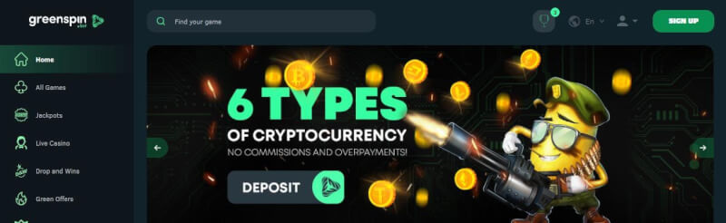 greenspin.bet website offers gambling games, ilk depozit əlavəsi və yeni oyunçular üçün promosyonlar-loqosu