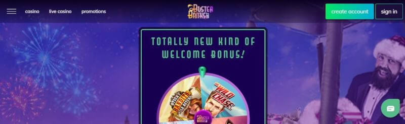 buster banking institutions casino homepage provides gambling games, first deposit bonus and offers for brand new players-logo