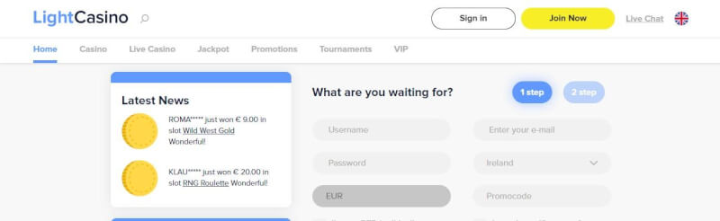 light casino homepage provides casino games, ilk depozit əlavəsi və yeni oyunçular üçün promosyonlar-loqosu