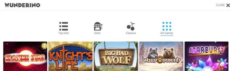wunderino homepage offers promotions, casino games and registration-logo