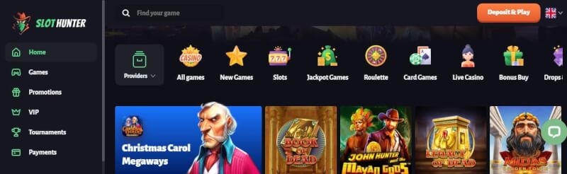 slothunter lobby provides casino games, promotions, vip people, casino tournaments and repayment options-logo