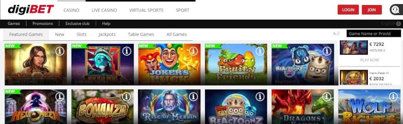 digibet casino website offers gambling games, ilk depozit bonusu və yeni oyunçular üçün promosyonlar-loqosu