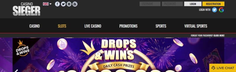 casino sieger homepage provides gambling games, very first deposit bonus and offers for new players-logo