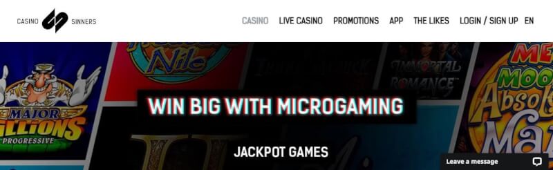 casino sinners homepage provides gambling games, ilk depozit bonusu və yeni oyunçular üçün təkliflər-loqosu