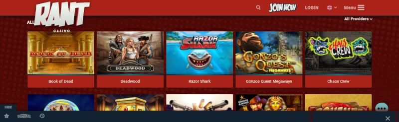 rant casino website offers casino games, ilk depozit bonusu və yeni oyunçular üçün kampaniyalar-loqosu