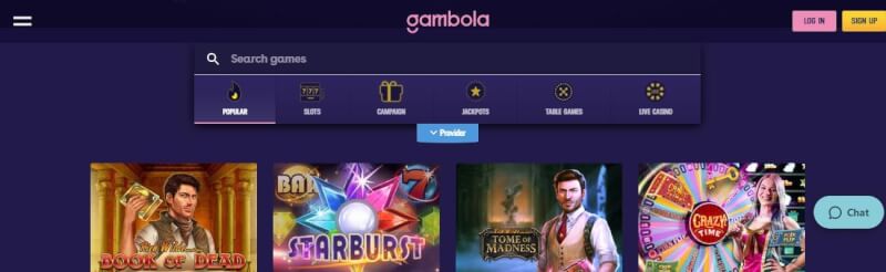 gambola website offers gambling games and offers for brand new players-logo
